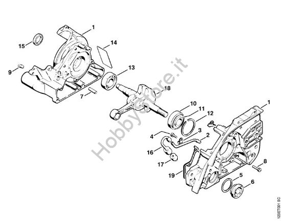 Carter albero a gomito, albero a gomito Motoseghe a benzina (MS) 056 della marca STIHL