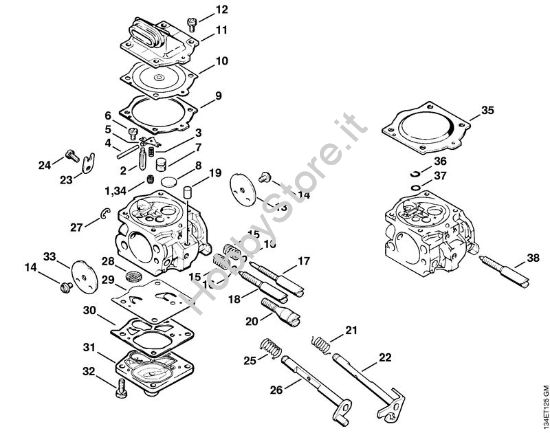 Carburatore WJ-65 Motoseghe a benzina (MS) 064 R della marca STIHL