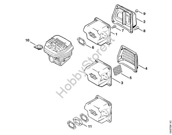 Silenziatore Motoseghe a benzina (MS) 064 R della marca STIHL