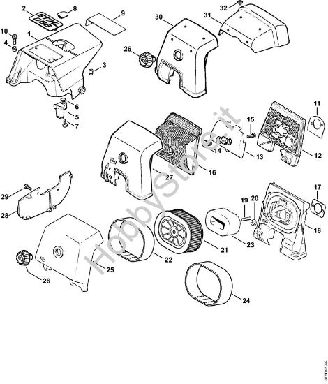 Cappottatura, filtro aria  ‡¥ X 39 176 185 (01.98) Motoseghe a benzina (MS) 066 della marca STIHL