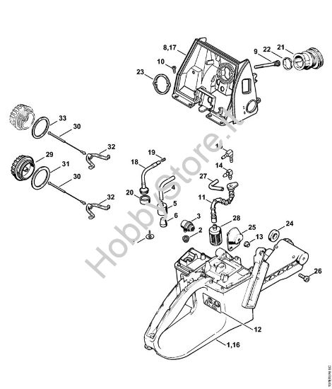Corpo serbatoio Motoseghe a benzina (MS) 066 BR della marca STIHL