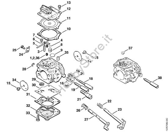 Carburatore WJ-65, WJ-67, WJ-76 Motoseghe a benzina (MS) 066 M della marca STIHL