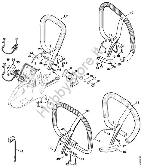Manico tubolare (Riscaldamento) Motoseghe a benzina (MS) 066 M della marca STIHL