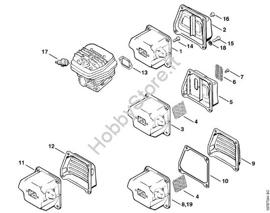 Silenziatore Motoseghe a benzina (MS) 066 MR della marca STIHL
