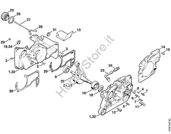Carter albero a gomito Motoseghe a benzina (MS) 066 W della marca STIHL