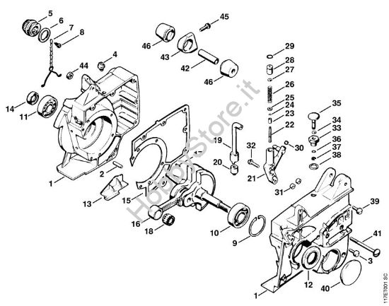 Carter albero a gomito, albero a gomito Motoseghe a benzina (MS) 075 AVE della marca STIHL