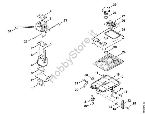 Corpo filtro, filtro aria Motoseghe a benzina (MS) 075 AVEQ della marca STIHL