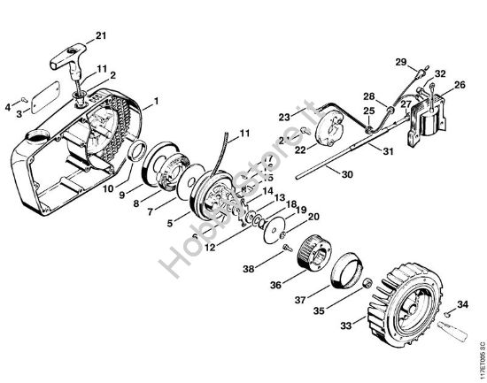 Dispositivo avviamento, impianto di accensione Motoseghe a benzina (MS) 075 AVEQ della marca STIHL