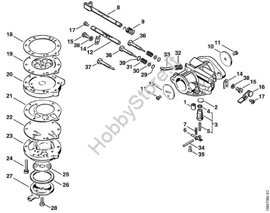 Carburatore HL-166 Motoseghe a benzina (MS) 08 SEQ della marca STIHL