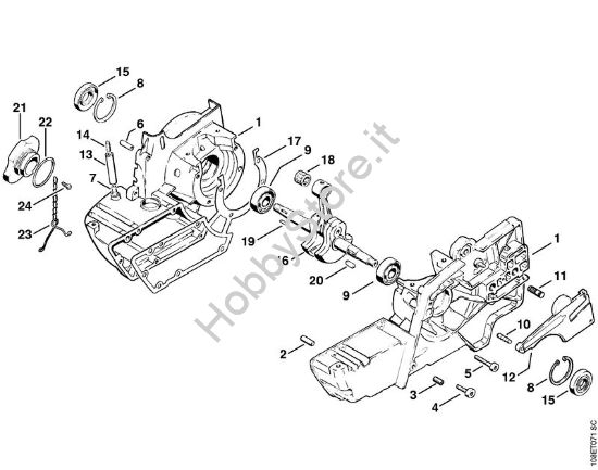 Carter albero a gomito Motoseghe a benzina (MS) 08 SEQ della marca STIHL
