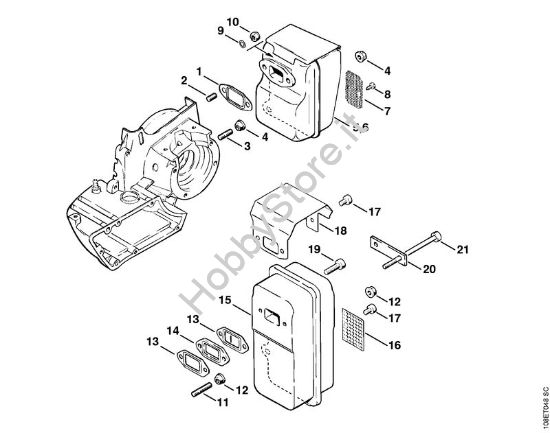 Silenziatore Motoseghe a benzina (MS) 08 SEQ della marca STIHL