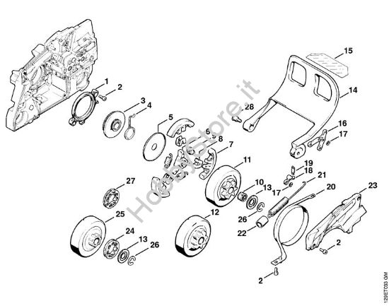 Frizione, freno catena Motoseghe a benzina (MS) 084 della marca STIHL
