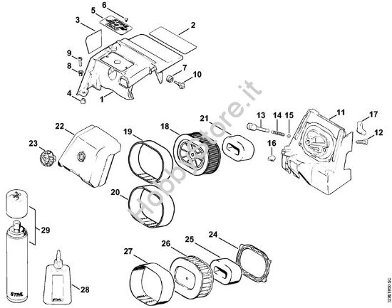 Cappottatura, filtro aria HD Motoseghe a benzina (MS) 084 W della marca STIHL