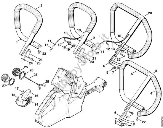 Manico tubolare Motoseghe a benzina (MS) 084 W della marca STIHL