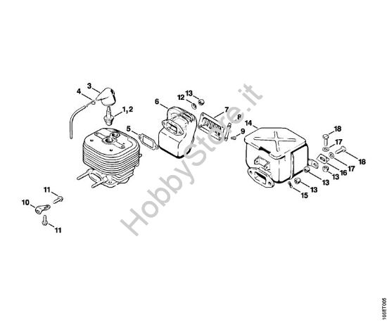 Silenziatore Motoseghe a benzina (MS) 090 della marca STIHL