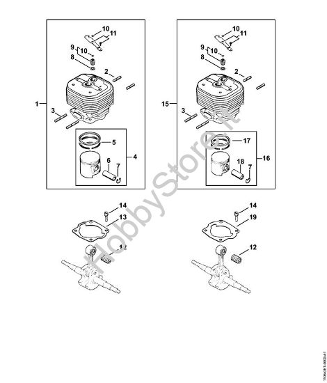 Cilindro Motoseghe a benzina (MS) 090 G della marca STIHL