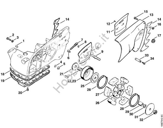 Frizione, coperchio rocchetto catena Motoseghe a benzina (MS) 090 G della marca STIHL