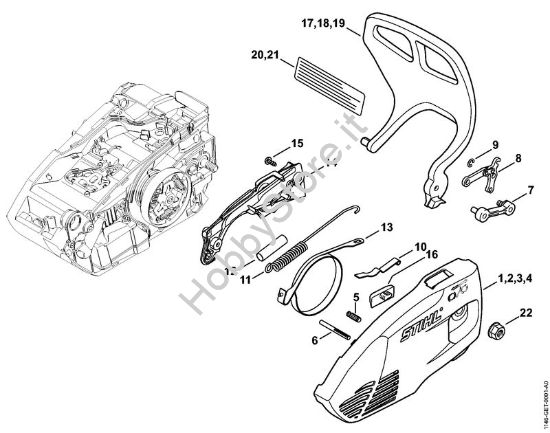 Coperchio rocchetto catena Motoseghe a benzina (MS) MS 150 TC-E della marca STIHL