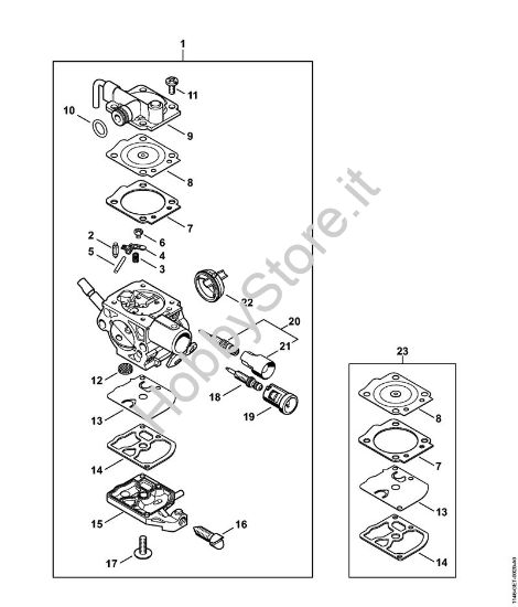 Carburatore 1146/05 Motoseghe a benzina (MS) MS 151 C-E della marca STIHL