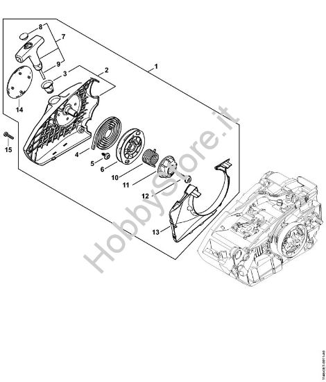 Dispositivo di avviamento Motoseghe a benzina (MS) MS 151 C-E della marca STIHL