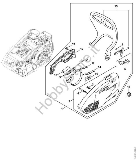 Coperchio rocchetto catena Motoseghe a benzina (MS) MS 151 TC-E della marca STIHL