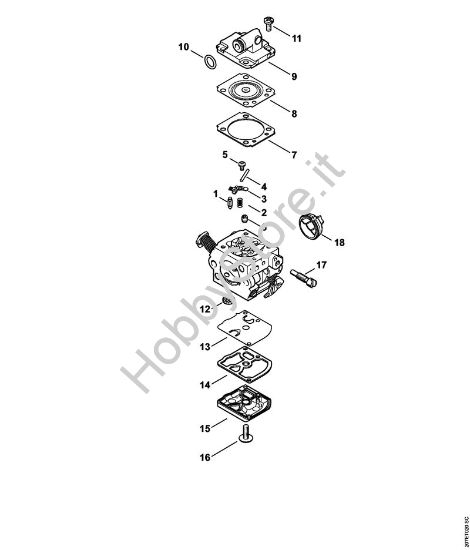 Carburatore C1Q-S237 2-MIX Motoseghe a benzina (MS) MS 170 2-MIX della marca STIHL