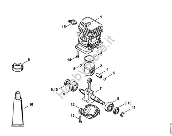 Cilindro 2-MIX Motoseghe a benzina (MS) MS 170 2-MIX della marca STIHL
