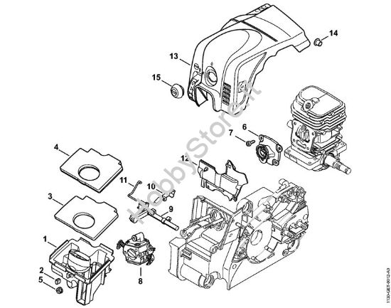 Filtro aria, cappottatura 2-MIX Motoseghe a benzina (MS) MS 170 2-MIX della marca STIHL