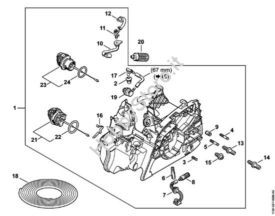 Carcassa motore Motoseghe a benzina (MS) MS 171 della marca STIHL