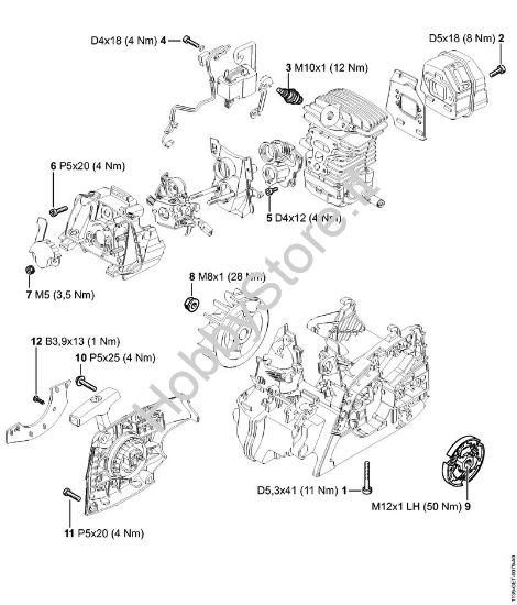 Coppie di serraggio Motoseghe a benzina (MS) MS 171 della marca STIHL