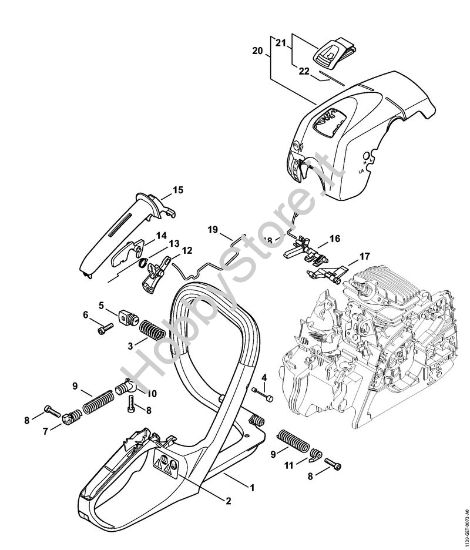 Manico a telaio, cappottatura Motoseghe a benzina (MS) MS 171 della marca STIHL