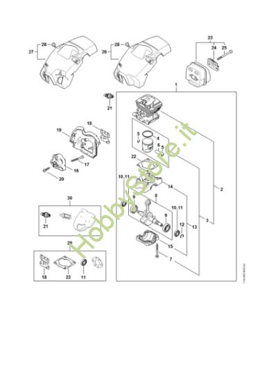 Picture of Carter albero a gomito, Cilindro, Silenziatore, Cappottatura MS 172