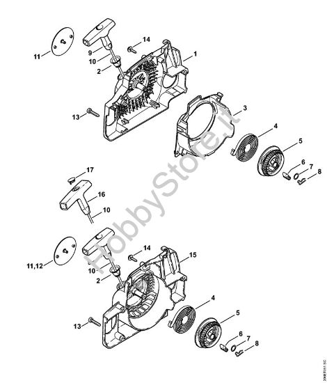 Dispositivo di avviamento Motoseghe a benzina (MS) MS 180 della marca STIHL