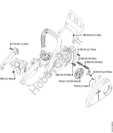 Coppie di serraggio Motoseghe a benzina (MS) MS 180 2-MIX della marca STIHL