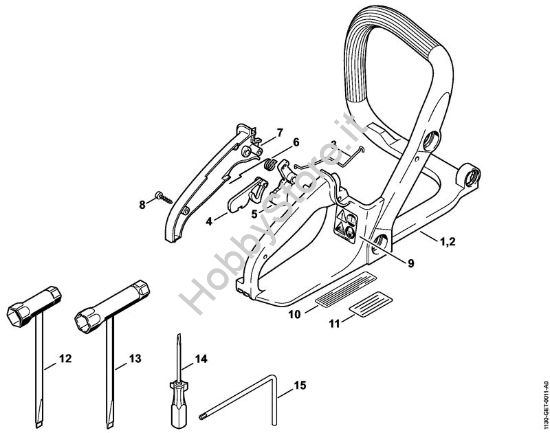 Manico a telaio, Attrezzi Motoseghe a benzina (MS) MS 180 C-B della marca STIHL