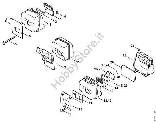 Silenziatore Motoseghe a benzina (MS) MS 180 C-B della marca STIHL