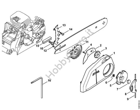 Tensado rÃ¡pido de la cadena Motoseghe a benzina (MS) MS 180 C-BE della marca STIHL