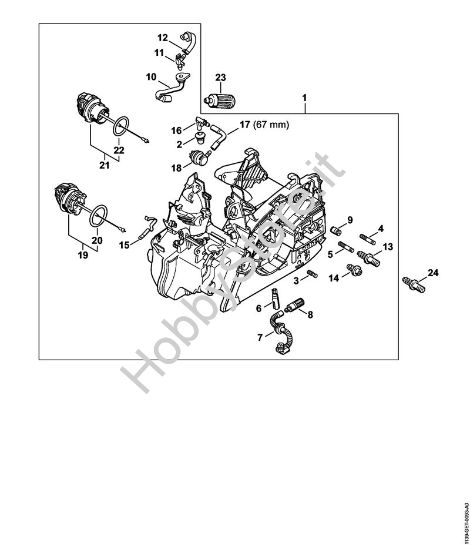 Carcassa motore Motoseghe a benzina (MS) MS 181 della marca STIHL