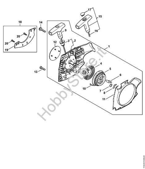 Dispositivo di avviamento MS 181 Motoseghe a benzina (MS) MS 181 della marca STIHL