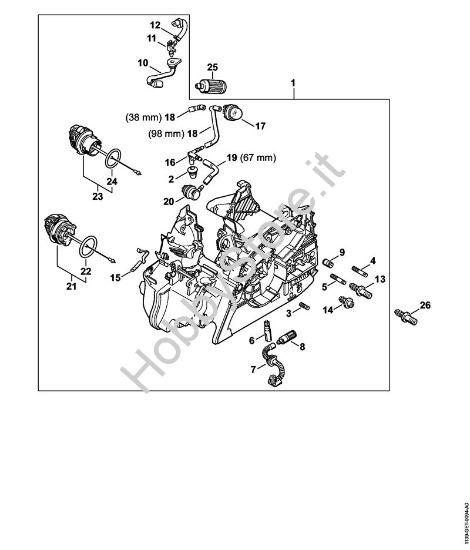 Carcassa motore ErgoStart Motoseghe a benzina (MS) MS 181 C-BE della marca STIHL