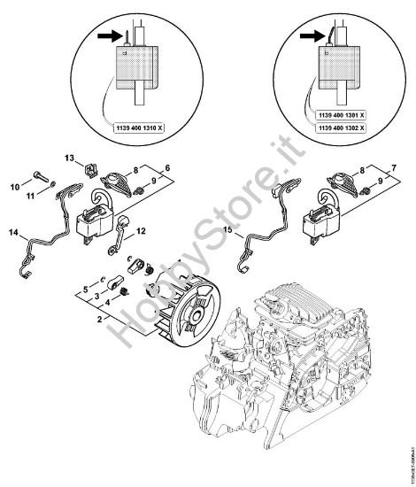 Impianto di accesione MS 181 C Motoseghe a benzina (MS) MS 181 C-BE della marca STIHL