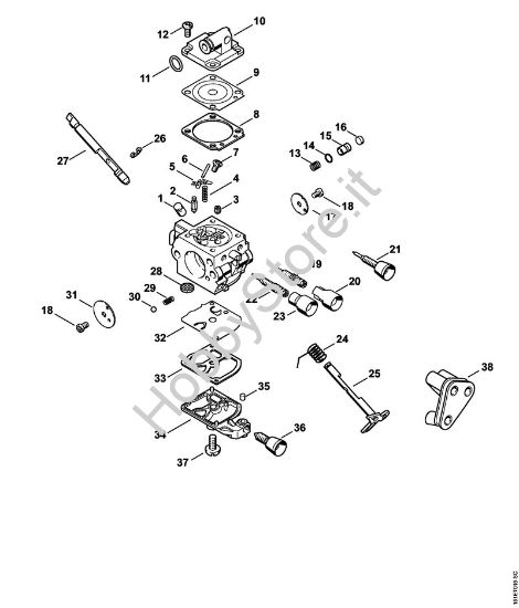 Carburatore C1Q-S259, C1Q-S124, C1Q-S124 Motoseghe a benzina (MS) MS 192 C-E della marca STIHL