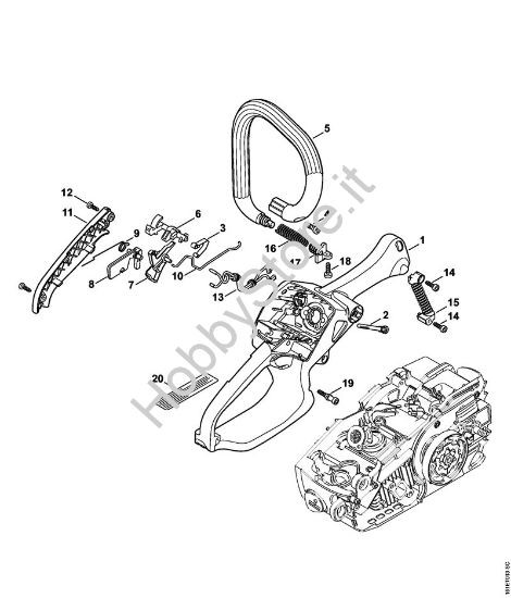 Corpo impugnatura Motoseghe a benzina (MS) MS 192 C-E della marca STIHL