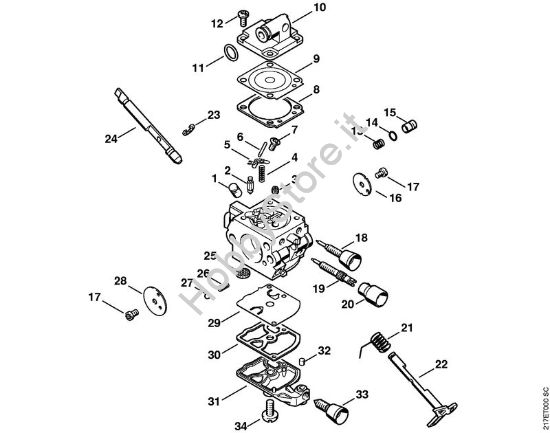 Carburatore C1Q-S125 BR Motoseghe a benzina (MS) MS 192 T della marca STIHL