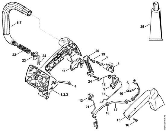 Corpo impugnatura Motoseghe a benzina (MS) MS 193 T della marca STIHL