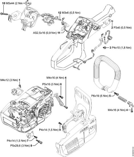 Coppie di serraggio Motoseghe a benzina (MS) MS 201 C-M della marca STIHL