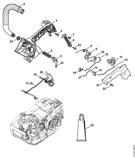 Corpo impugnatura, manico tubolare M-Tronic Motoseghe a benzina (MS) MS 201 TC-M della marca STIHL