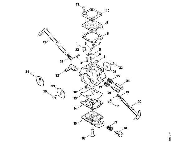 Carburatore WT-215, WT-286 Motoseghe a benzina (MS) MS 210 C-B della marca STIHL