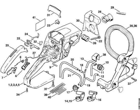 Corpo impugnatura Motoseghe a benzina (MS) MS 210 C-B della marca STIHL