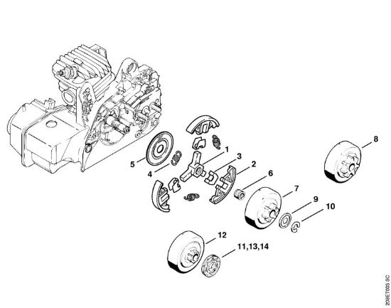 Frizione Motoseghe a benzina (MS) MS 210 C-BE della marca STIHL